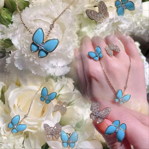 Butterfly Sterling Silver Turquoise Pendant Bracelet - Picture 6 of 7